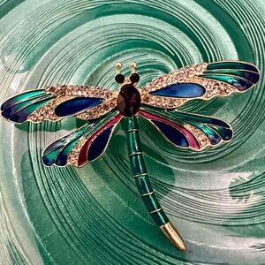 Colorful Dragonfly Brooch